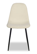 Joss Dining Chair with Polyester Fabric, Metal - White | Chaise de salle à manger Joss en tissu de polyester et en métal - blanche