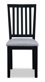 Bryn Dining Chair with Fabric Seat, Slat-Back - Black | Chaise de salle à manger Bryn avec siège en tissu, dossier à lattes - noire