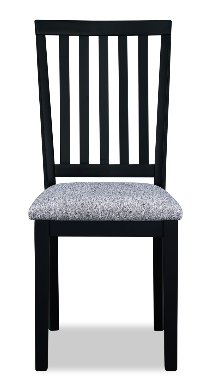 Bryn Dining Chair with Fabric Seat, Slat-Back - Black | Chaise de salle à manger Bryn avec siège en tissu, dossier à lattes - noire