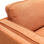 Kort & Co. Kassia 80" Linen-Look Fabric Condo Size Sofa with Wood Base and Legs - Orange | Sofa Kassia de Kort & Co. de 80 po de format condo en tissu d’apparence lin avec base et pattes en bois - orange