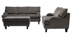 Made in Canada Nofia 80" Chenille Fabric Sofa with Two Accent Pillows and Wood Legs - Charcoal Grey | Sofa Nofia de 80 po fabriqué au Canada en tissu de chenille avec 2 coussins décoratifs et pattes en bois - gris anthracite