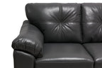 Made in Canada Addison 86" Leather-Look Fabric Sofa with Tufted Back Cushion - Grey | Sofa Addison de 86 po fabriqué au Canada en tissu d’apparence cuir avec coussin de dossier capitonné - gris