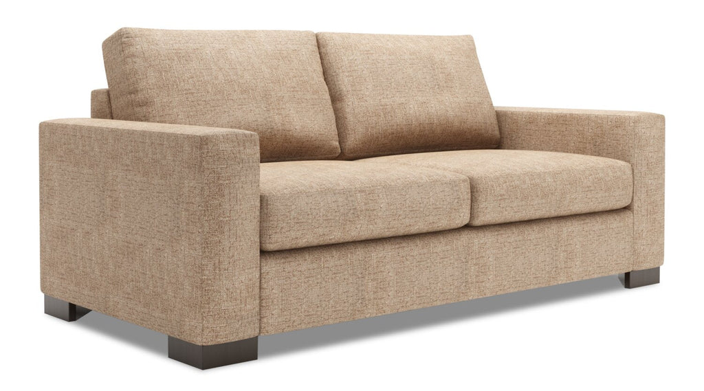 Made in Canada Customizable Sofa Lab Track 75" Chenille Fabric Condo Size Sofa with Track Arms - Luxury Taupe | Sofa Track de Sofa Lab de 75 po de format condo fabriqué au Canada en tissu de chenille - taupe Luxury Taupe | TR092893