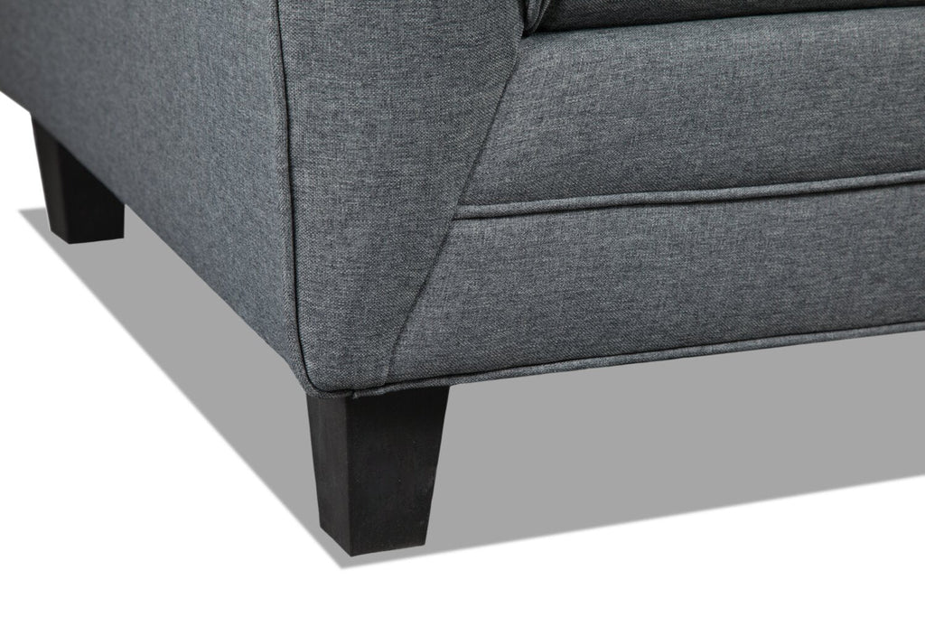 Novalee 75.5" Linen-Look Sofa with Flared Arms and Button Tufting - Grey | Sofa Novalee de 75,5 po en tissu d’apparence lin avec accoudoirs évasés et capitonnage à boutons - gris