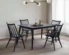 Astro Dining Chair with Curved Spindle-Back - Black | Chaise de salle à manger Astro avec dossier à barreaux en forme de fuseau courbé - noire