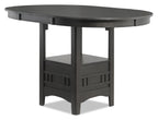 Dena Counter-Height Dining Table with 42-60"W Extension, Round  - Grey | Table de salle à manger ronde Dena de 42 po à 60 po (L) de hauteur comptoir et avec rallonge - grise