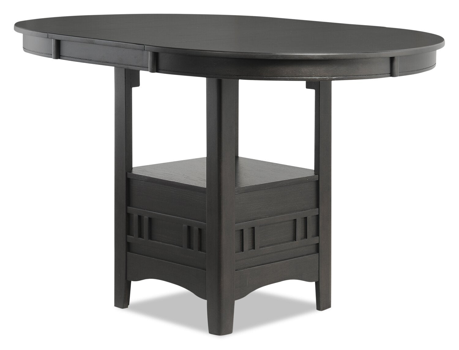 Dena Counter-Height Dining Table with 42-60"W Extension, Round  - Grey | Table de salle à manger ronde Dena de 42 po à 60 po (L) de hauteur comptoir et avec rallonge - grise