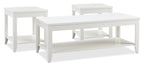 Aspen 47.3" Traditional 3-Pack Coffee + 2 End Tables - White | Ensemble 3 tables traditionnelles Aspen de 47,3 po (table à café et 2 tables de bout) - blanc