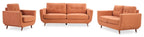 Cosmo 80" Fabric Sofa with Tufted Back Cushions - Orange | Sofa Cosmo de 80 po en tissu avec coussins de dossier capitonnés - orangé