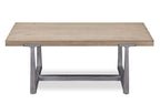 Alton 48" Modern Coffee Table - Light Oak with Grey Metal Legs | Table à café Alton moderne de 48 po - chêne clair avec pattes en métal gris