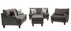 Made in Canada Nofia 80" Chenille Fabric Sofa with Two Accent Pillows and Wood Legs - Charcoal Grey | Sofa Nofia de 80 po fabriqué au Canada en tissu de chenille avec 2 coussins décoratifs et pattes en bois - gris anthracite