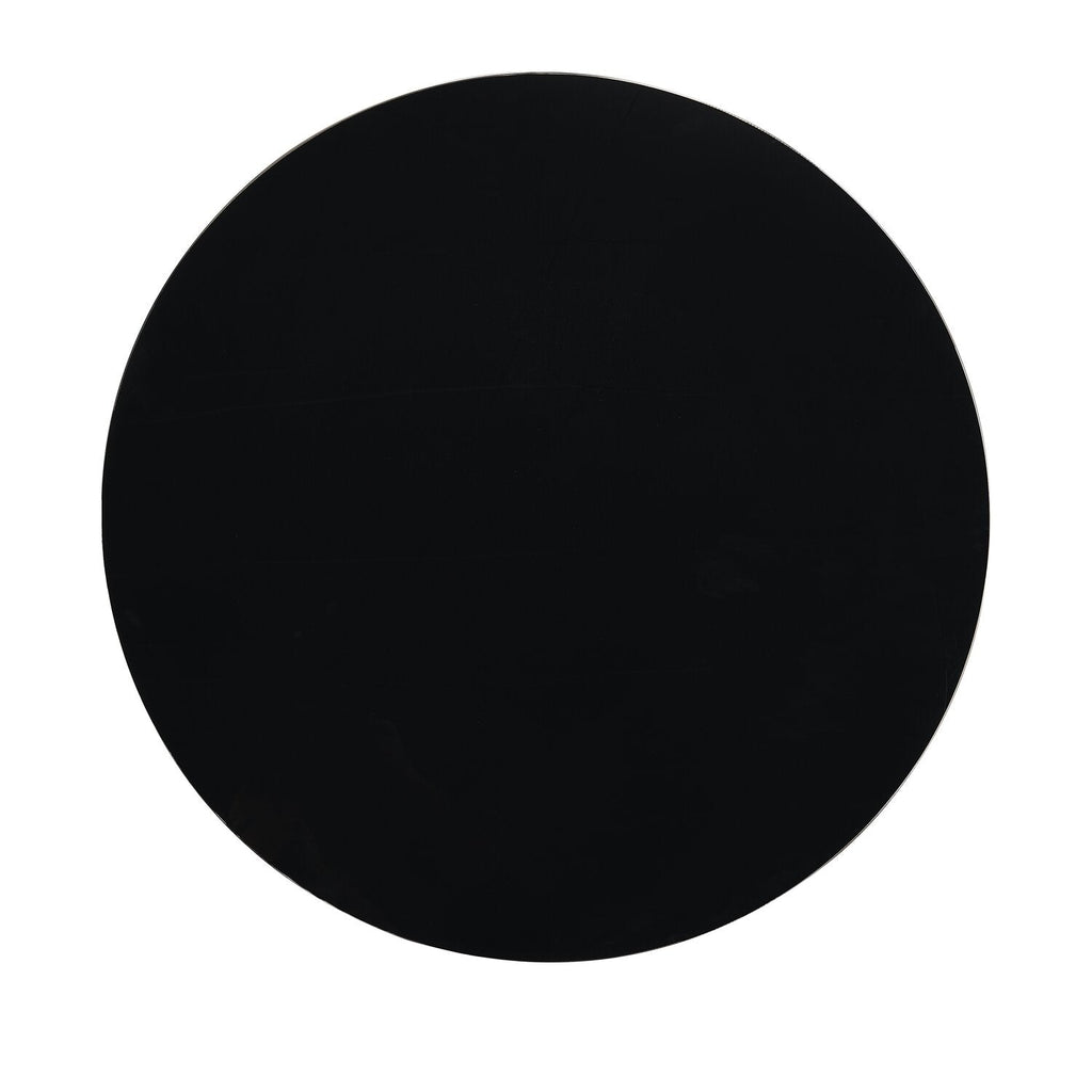 Xander 36" Modern Round Glass Top Coffee Table - Black and Gold with Metal Legs|Table à café ronde moderne Xander de 36 po avec dessus en verre - noire et dorée avec pattes en métal