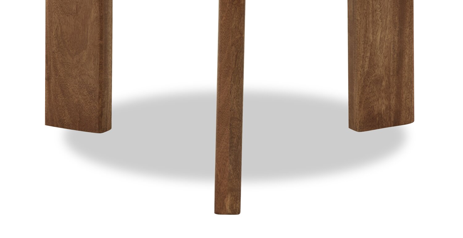 Merlin 33” Round Solid Wood and Marble Coffee Table - White and Brown | Table à café ronde Merlin de 33 po en bois massif et en marbre - blanche et brune