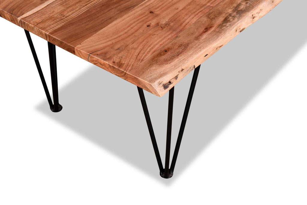 Kaleb 45" Rustic Coffee Table - Brown and Black with Metal Legs|Table à café rustique Kaleb de 45 po - brune et noire avec pattes en métal