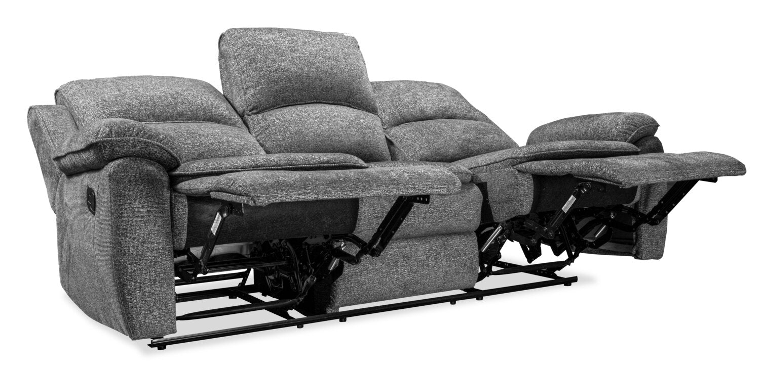 Chandler 82" Chenille Fabric Reclining Sofa - Grey | Sofa inclinable Chandler de 82 po en tissu de chenille - gris