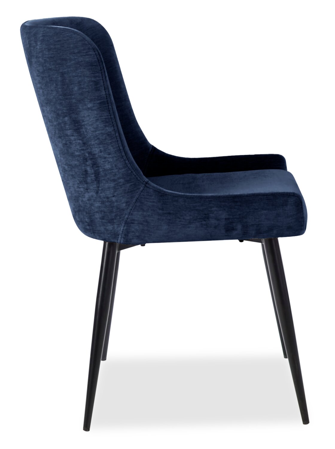 Lexi Dining Chair with Velvet-Look Fabric, Metal - Blue | Chaise de salle à manger Lexi en tissu d’apparence velours et en métal - bleue