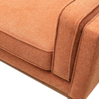 Kort & Co. Kassia 80" Linen-Look Fabric Condo Size Sofa with Wood Base and Legs - Orange | Sofa Kassia de Kort & Co. de 80 po de format condo en tissu d’apparence lin avec base et pattes en bois - orange