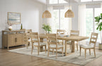 Aspen Dining Table with 80-104" Extension, Trestle Base - Natural | Table de salle à manger Aspen de 80 po à 104 po à rallonge et base à tréteaux - naturelle