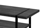 Avery 47.25" Industrial Coffee Table with Shelf - Black with Black Metal Legs|Table à café industrielle Avery 47,25 po avec tablette - noire avec pattes en métal noir