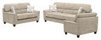 Lyric 88.1" Chenille Fabric Sofa with Reversible Seat Cushions, Accent Pillows and Wood Legs - Taupe | Sofa Lyric de 88,1 po en tissu de chenille avec coussins de siège réversibles, coussins décoratifs et pattes en bois - taupe