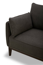 Cindy Crawford Home Gena 78.7" Linen-Look Fabric Condo Size Sofa with Removable Back Cushions - Charcoal Grey | Sofa Gena de Cindy Crawford Home de 78,7 po de format condo en tissu d’apparence lin avec coussins de dossier amovibles - gris anthracite