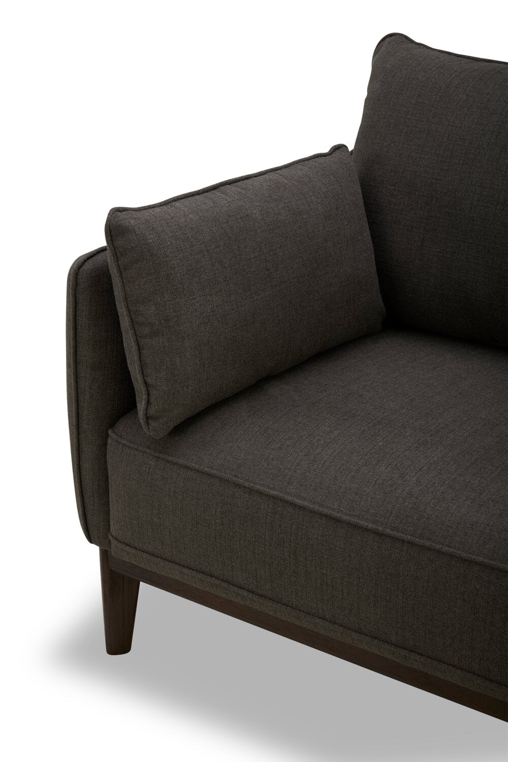 Cindy Crawford Home Gena 78.7" Linen-Look Fabric Condo Size Sofa with Removable Back Cushions - Charcoal Grey | Sofa Gena de Cindy Crawford Home de 78,7 po de format condo en tissu d’apparence lin avec coussins de dossier amovibles - gris anthracite