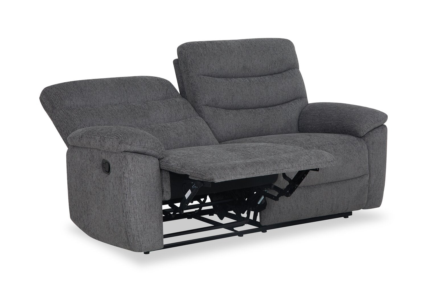 Brody 73.62" Chenille Fabric Reclining Sofa - Dark Grey | Sofa inclinable Brody de 73,62 po en tissu de chenille - gris foncé