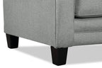 Made in Canada Tula 88" Fabric Sofa with Rolled Arms and Accent Pillows - Mist Grey  | Sofa Tula de 88 po fabriqué au Canada en tissu avec accoudoirs enroulés et coussins décoratifs - gris brume