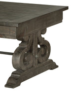 Bellamy 50" Traditional Coffee Table with Storage - Dark Brown Pine with Scroll Design Wood Base|Table à café traditionnelle Bellamy de 50 po avec rangement - pin brun foncé avec base en bois à volutes