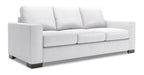 Made in Canada Customizable Sofa Lab Track 85" Linen-Look Fabric Sofa with Track Arms - Pax Ice White | Sofa Track de Sofa Lab de 85 po fabriqué au Canada en tissu d’apparence lin avec accoudoirs rectilignes - blanc Pax Ice | TR103449