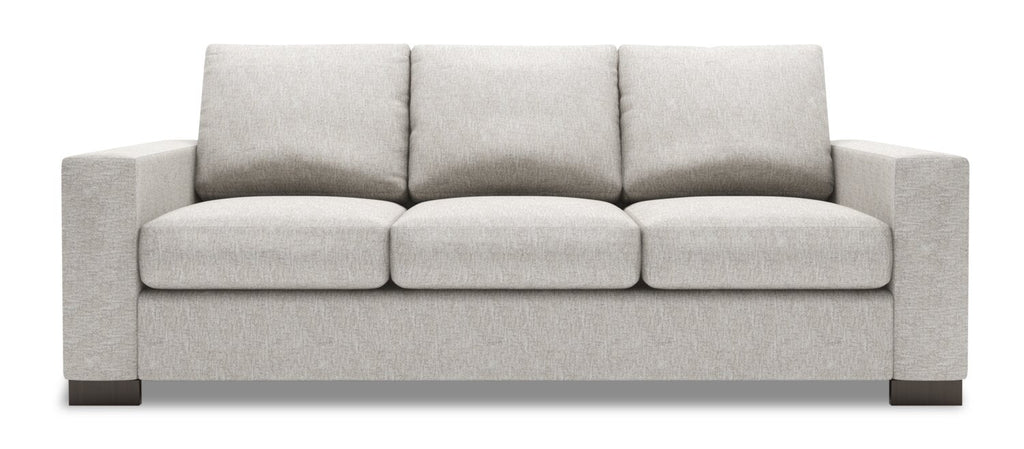 Made in Canada Customizable Sofa Lab Track 85" Chenille Fabric Sofa with Track Arms - Luxury Silver | Sofa Track de Sofa Lab de 85 po fabriqué au Canada en tissu de chenille avec accoudoirs rectilignes - argenté Luxury Silver | TR102793