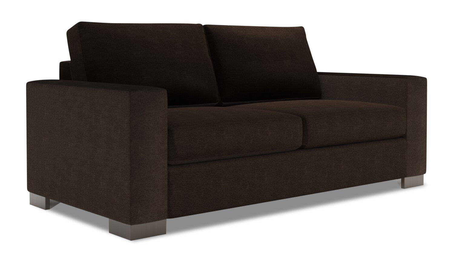 Made in Canada Customizable Sofa Lab Track 75" Chenille Fabric Condo Size Sofa with Track Arms - Luxury Chocolate Brown | Sofa Track de Sofa Lab de 75 po de format condo fabriqué au Canada en tissu de chenille - brun Luxury Chocolate | TR093293