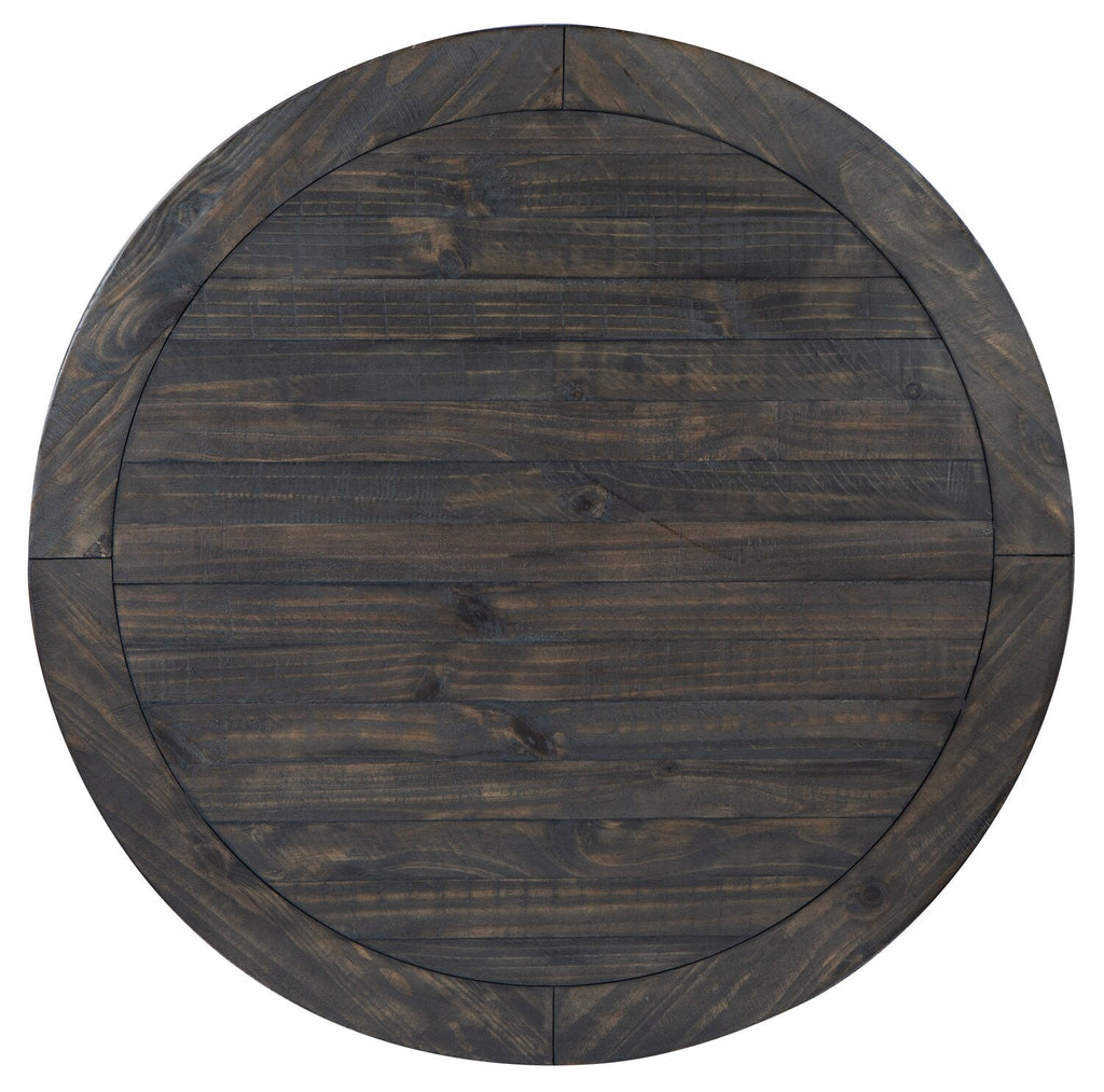 Axl 40" Traditional Round Coffee Table with Shelf - Dark Grey-Brown Wood|Table à café ronde traditionnelle Axl de 40 po avec tablette - bois gris-brun foncé