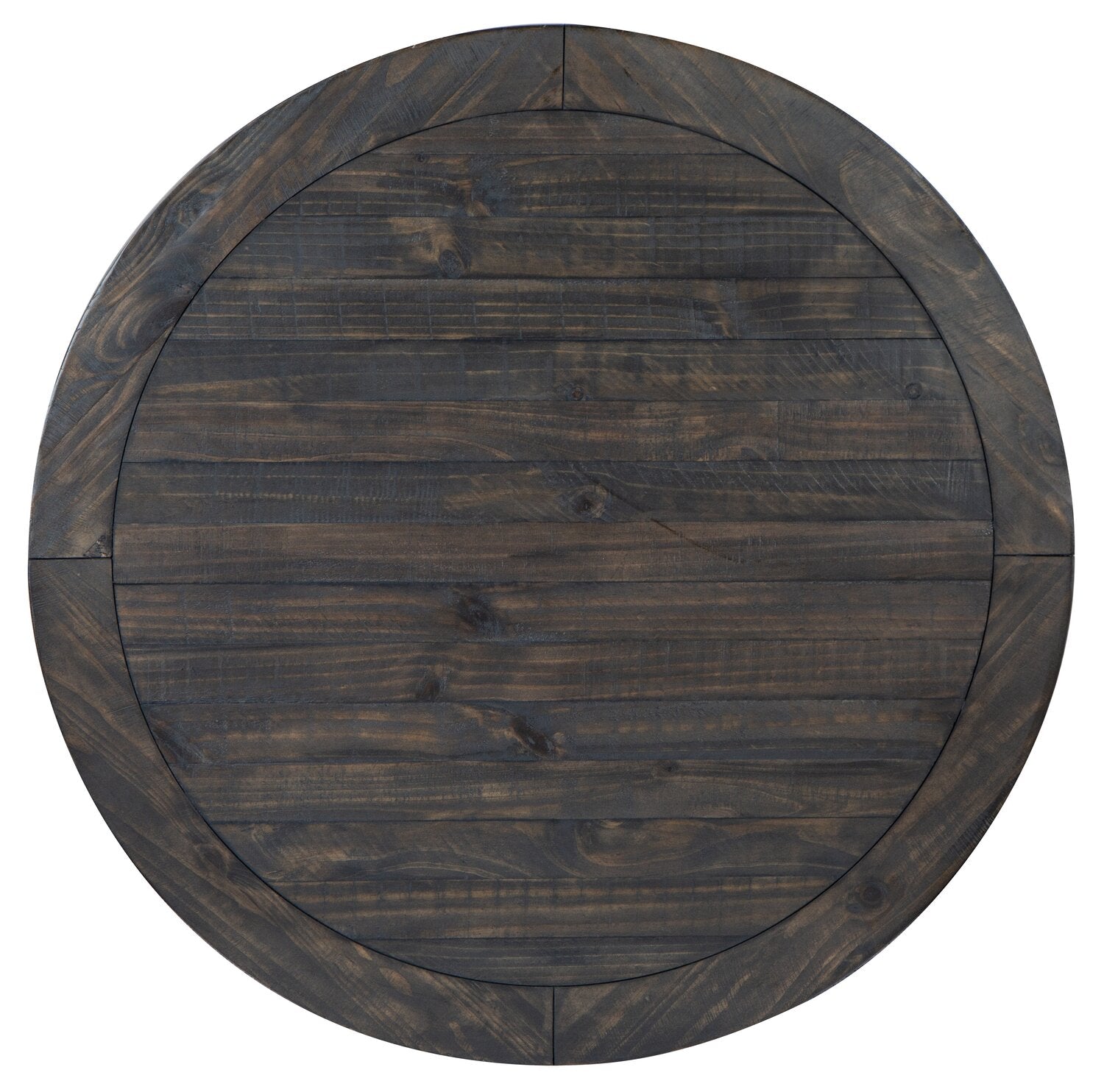 Axl 40" Traditional Round Coffee Table with Shelf - Dark Grey-Brown Wood|Table à café ronde traditionnelle Axl de 40 po avec tablette - bois gris-brun foncé