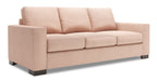 Made in Canada Customizable Sofa Lab Track 85" Linen-Look Fabric Sofa with Track Arms - Pax Rose Pink | Sofa Track de Sofa Lab de 85 po fabriqué au Canada en tissu d’apparence lin avec accoudoirs rectilignes - rose Pax Rose | TR103249