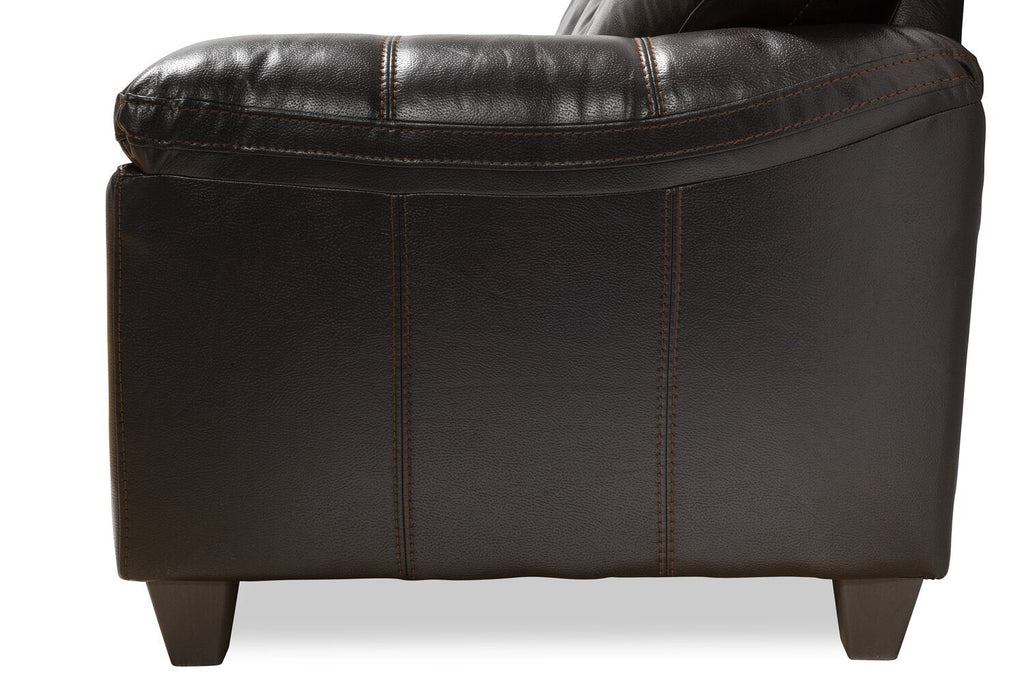 Made in Canada Addison 86" Leather-Look Fabric Sofa with Removable Seat Cushion and Tufting - Blackberry Black | Sofa Addison de 86 po fabriqué au Canada en tissu d’apparence cuir avec coussin de siège amovible et capitonnage - noir mûre