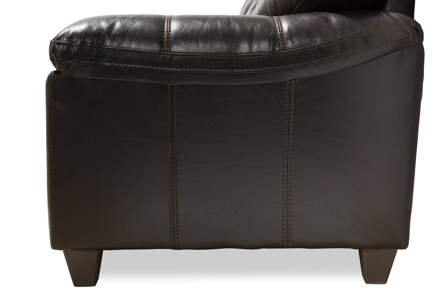 Made in Canada Addison 86" Leather-Look Fabric Sofa with Removable Seat Cushion and Tufting - Blackberry Black | Sofa Addison de 86 po fabriqué au Canada en tissu d’apparence cuir avec coussin de siège amovible et capitonnage - noir mûre