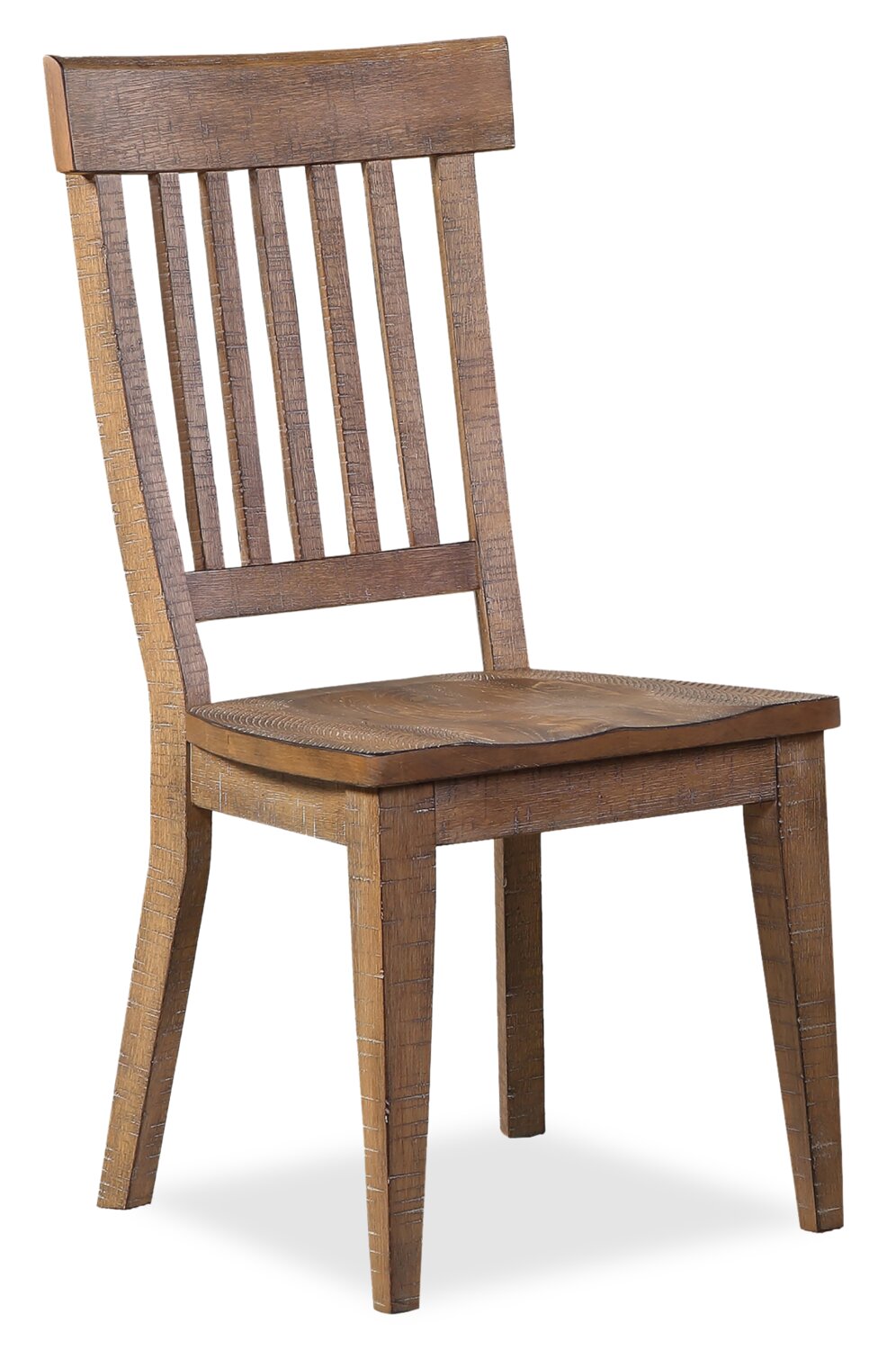 Cedar Dining Chair, Pine Wood, Slat Back - Brown | Chaise de salle à manger Cedar en pin avec dossier à lattes - brune