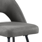Elijah Dining Chair with Linen-Look Fabric, Metal - Grey | Chaise de salle à manger Elijah en tissu d’apparence lin et en métal - grise