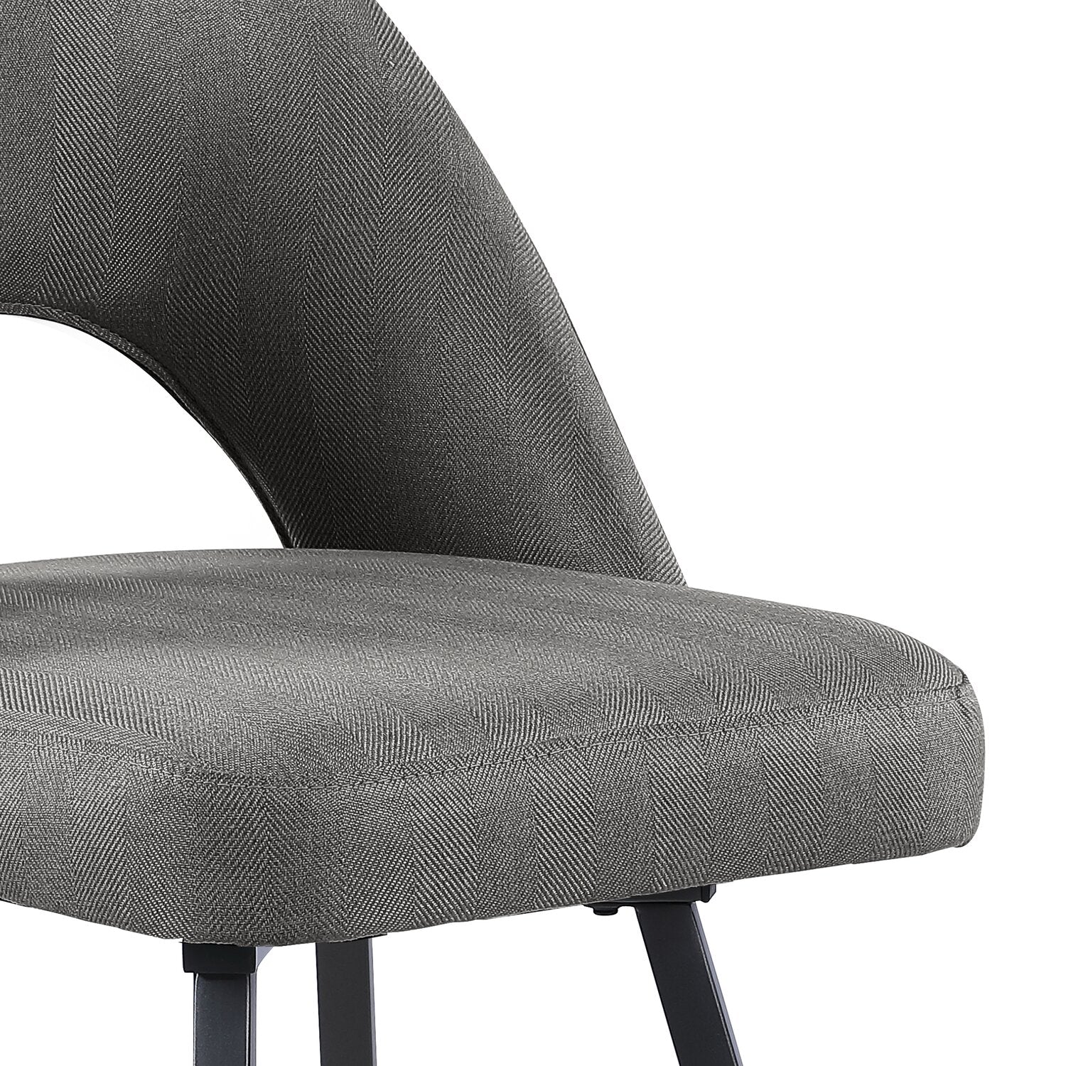 Elijah Dining Chair with Linen-Look Fabric, Metal - Grey | Chaise de salle à manger Elijah en tissu d’apparence lin et en métal - grise
