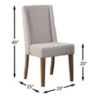 Cedar Dining Chair with Polyester Fabric, Pine Wood - Beige | Chaise de salle à manger Cedar en tissu de polyester et en pin - beige