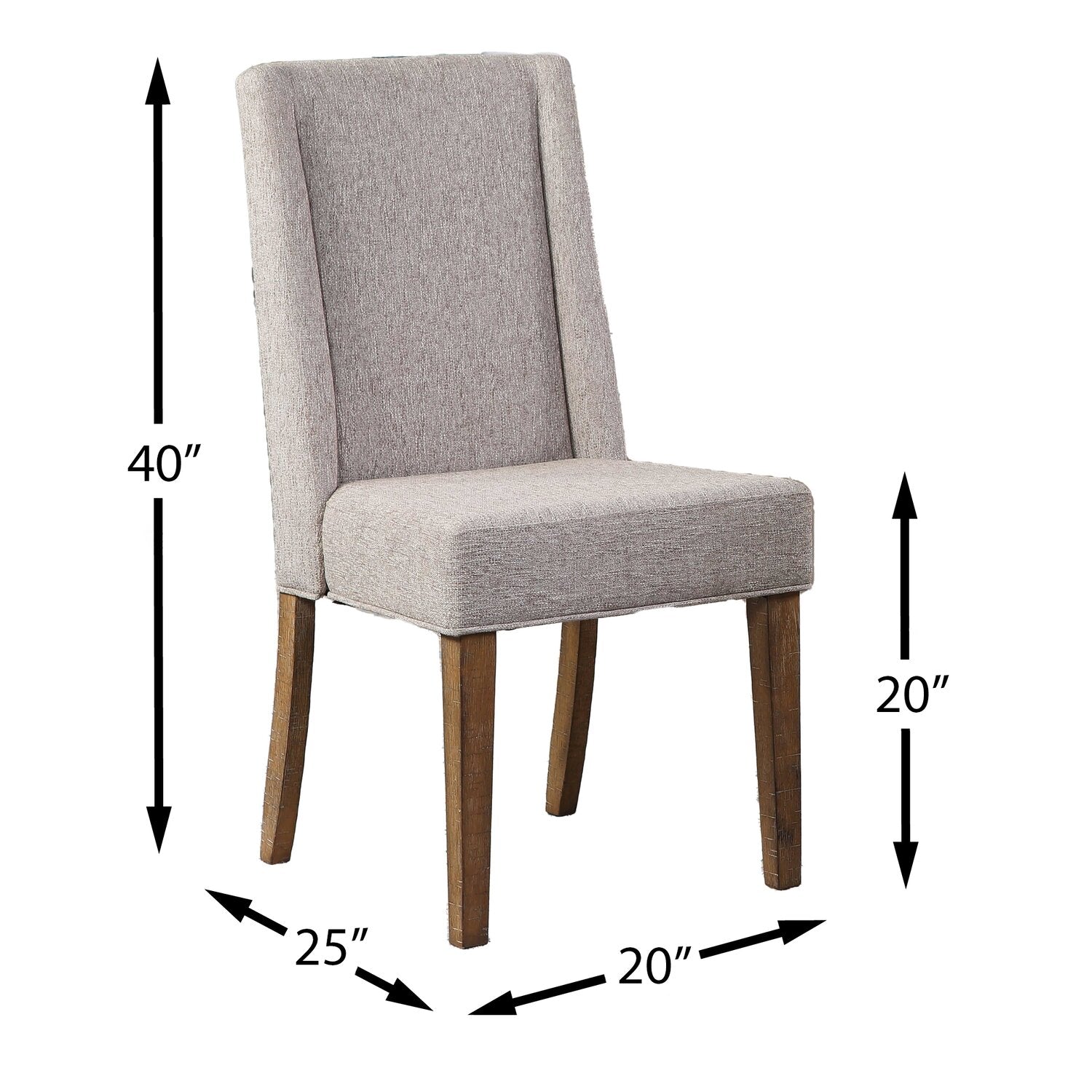 Cedar Dining Chair with Polyester Fabric, Pine Wood - Beige | Chaise de salle à manger Cedar en tissu de polyester et en pin - beige