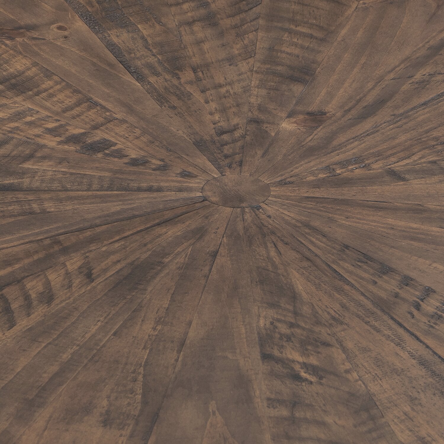 Kort & Co. Sol 38” Rustic Round Solid Pine Wood Coffee Table - Brown | Table à café ronde rustique Sol de Kort & Co. de 38 po en pin massif - brune