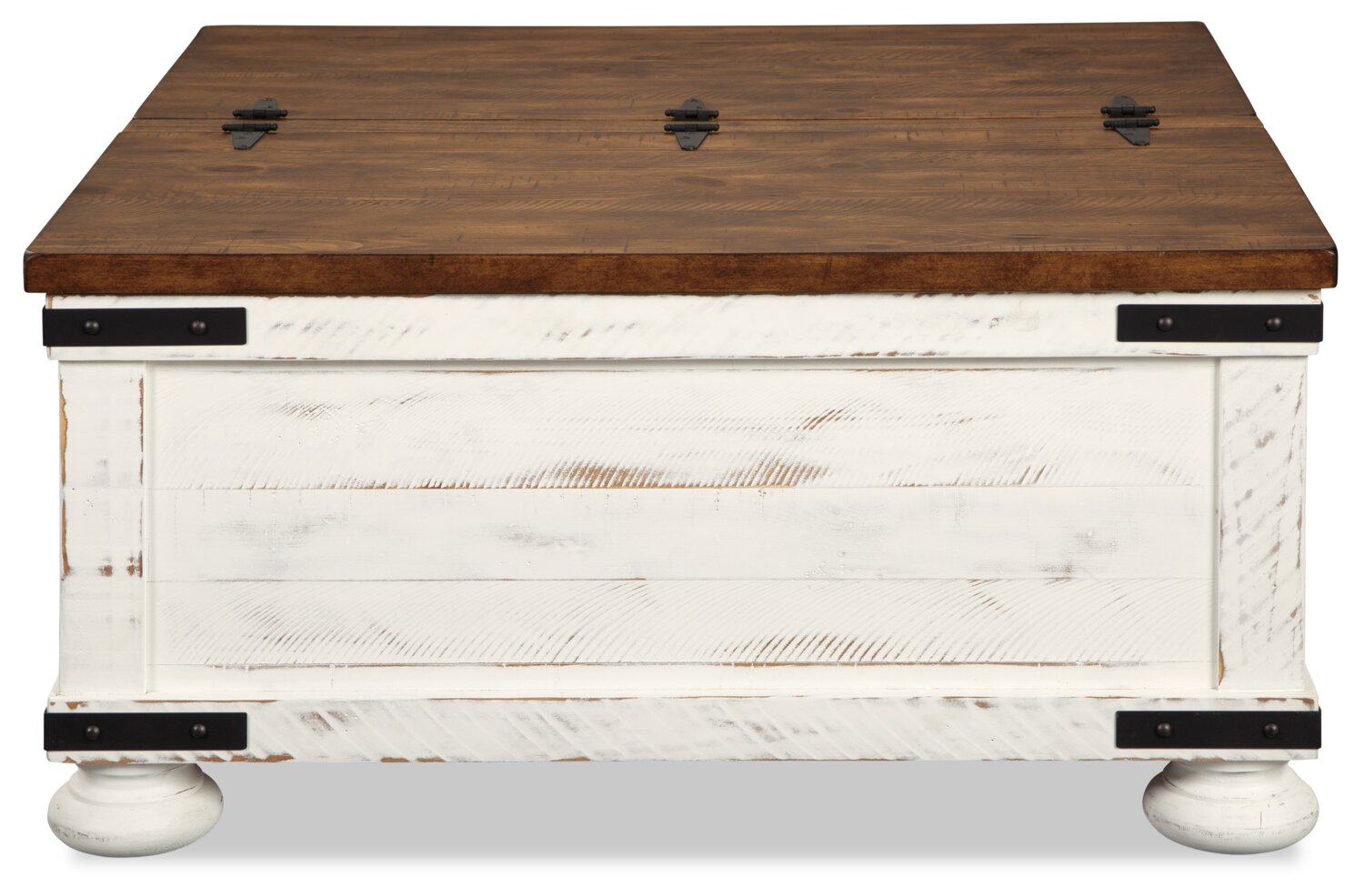 Benjy 36" Rustic Coffee Table Trunk with Storage - Two Tone Wood|Table à café coffre rustique Benjy de 36 po avec rangement - bois deux teintes