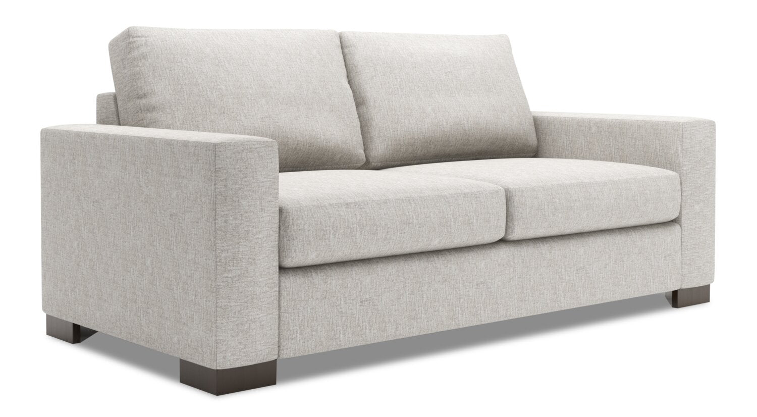 Made in Canada Customizable Sofa Lab Track 75" Chenille Fabric Condo Size Sofa with Track Arms - Luxury Silver | Sofa Track de Sofa Lab de 75 po de format condo fabriqué au Canada en tissu de chenille - argenté Luxury Silver | TR092793