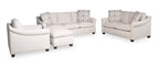 Mallie 84" Chenille Fabric Sofa with Rolled Arms and Wood Legs - Shell White | Sofa Mallie de 84 po en tissu de chenille avec accoudoirs enroulés et pattes en bois - blanc coquillage