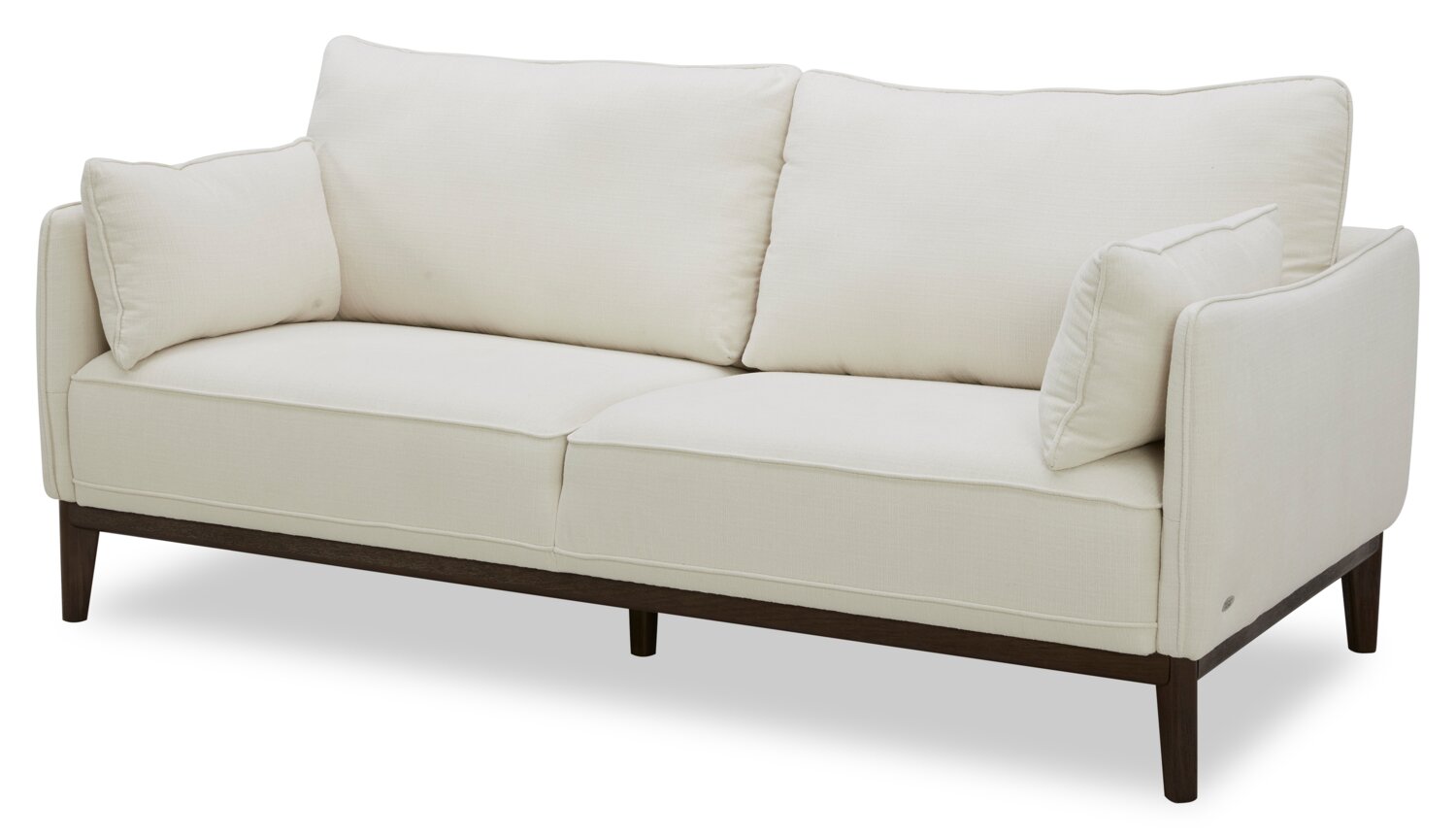Cindy Crawford Home Gena 78.7" Linen-Look Fabric Condo Size Sofa with Removable Back Cushions - Cotton White | Sofa Gena de Cindy Crawford Home de 78,7 po de format condo en tissu d’apparence lin avec coussins de dossier amovibles - blanc coton