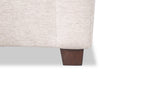 Mallie 84" Chenille Fabric Sofa with Rolled Arms and Wood Legs - Shell White | Sofa Mallie de 84 po en tissu de chenille avec accoudoirs enroulés et pattes en bois - blanc coquillage