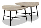 Mason 32.5" Modern 2-Pack Nesting Coffee Tables - Taupe with Black Metal Legs|2 tables à café gigognes modernes Mason de 32,5 po - taupe avec pattes en métal noir
