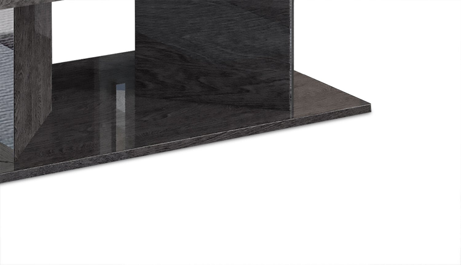 Mara 51.1" Modern Coffee Table - Dark Grey Wood with Lacquer Finish|Table à café moderne Mara de 51,1 po - bois gris foncé avec fini laqué